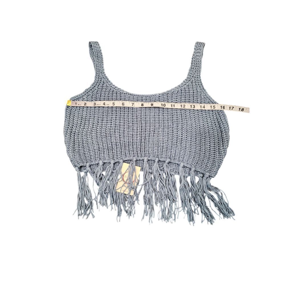 Women's Raga Knit Crop Top, Size S, Blue - Picture 7 of 9